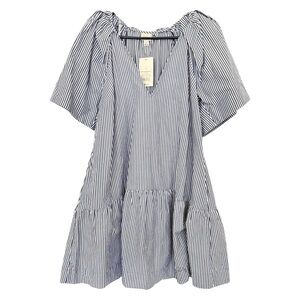 A New Day Blue and White Striped Casual Dress